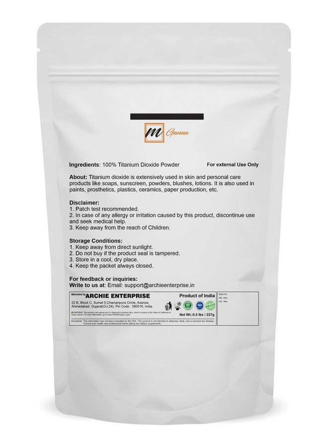 mGanna 100% Natural Non-nano & Uncoated Titanium Dioxide Powder for Skin Hair and Health Care 0.5 LBS / 227 GMS - Image 2