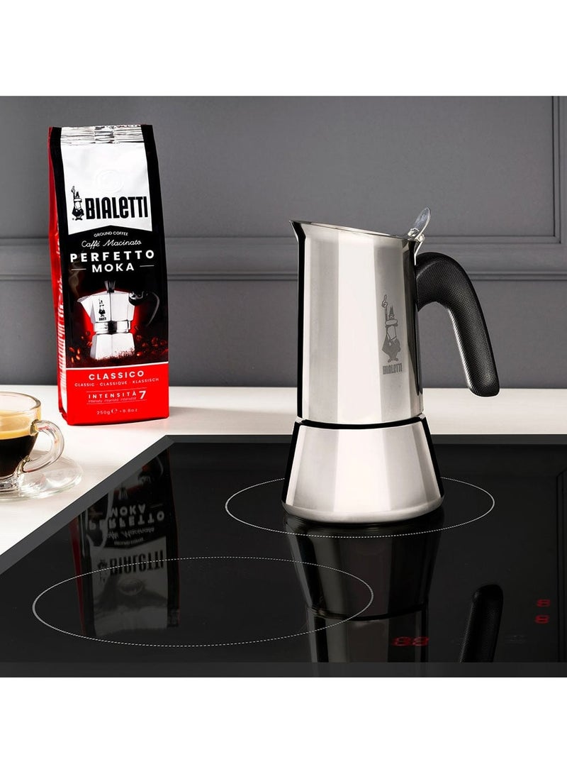 BIALeTTI New Venus Induction Stovetop Coffee Maker Suitable For All Types Of Hobs Stainless Steel Silver 4 Cups 5.7 Oz - Image 3
