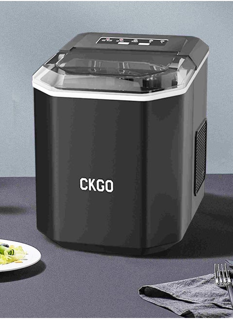 Portable Ice Cube Maker Machine Making Bullet Ice 9pcs/6 to 10min Capacity 1.3L/60pcs Automatic Self Cleaning Countertop with Ice Scoop for Home Kitchen Coffee Shops