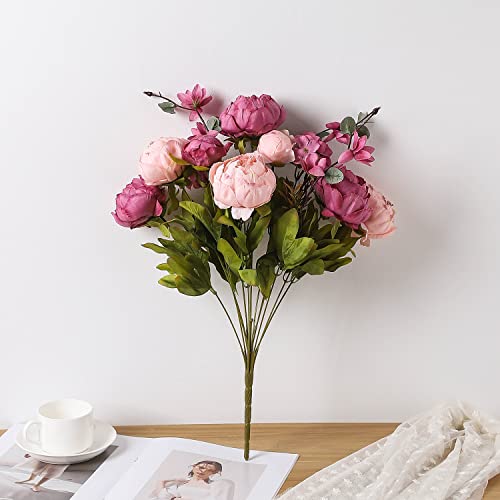 Duovlo Fake Flowers Vintage Artificial Peony Silk Flowers Wedding Home Decoration,Pack of 1 (New Sweetened Bean) - Image 3