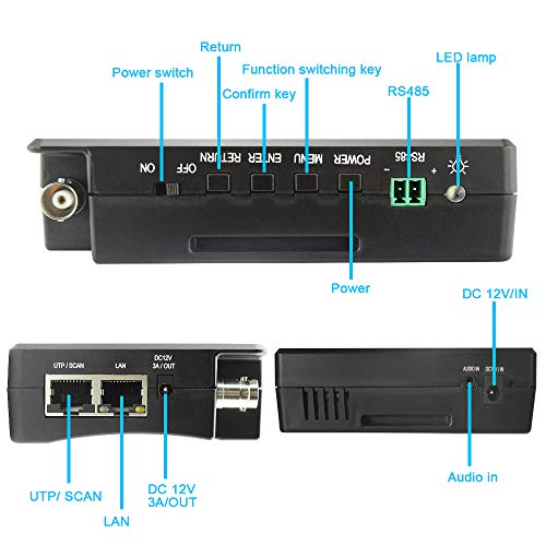 EVERSECU 5 in 1 CCTV Tester Support Up to 4K IP Camera & 720P/1080P/3mp/4mp/5 Megapixel AHD, TVI, CVI & CVBS Analog Camera, 4" Touch Screen Security Video Monitor, POE Out, IP Scan, UTP Cable Test - Image 3