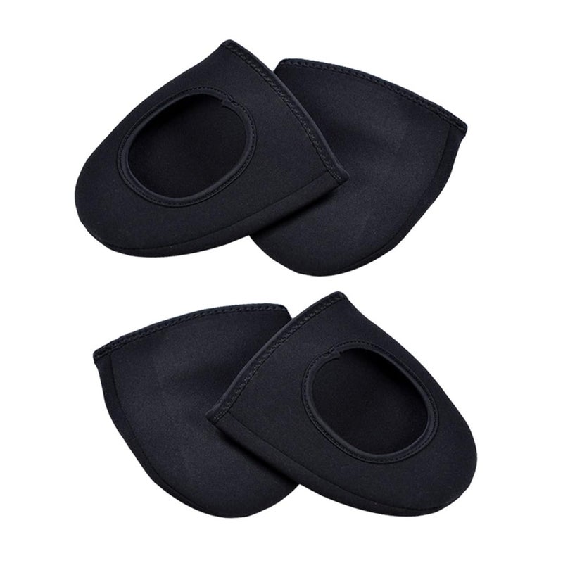 Windproof Cycling Shoe Covers 2 Pairs Half Shoe Protection Comfortable Lock Shoes Black - Image 2