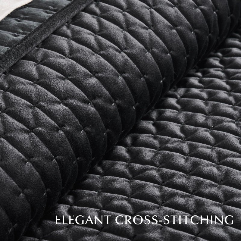 EverGrace Luxury Velvet Quilt Bedding Set King Size 3 Pieces with Pillow Shams, Soft Cross-Stitch Velvet Comforter Set, Lightweight Coverlet Bedspread for All Seasons, Black - Image 4