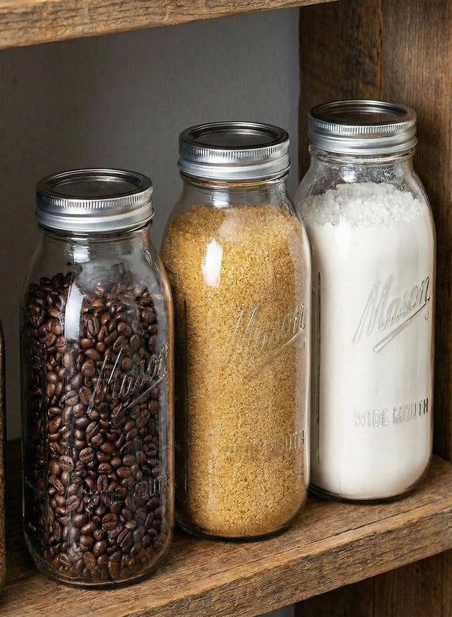 WELLIFE 3 Pack 64oz Wide Mouth Mason Jars,Half Gallon Mason Jar for Pickling, Canning, Fermenting and Food Storage, Microwave & Dishwasher Safe - Image 3
