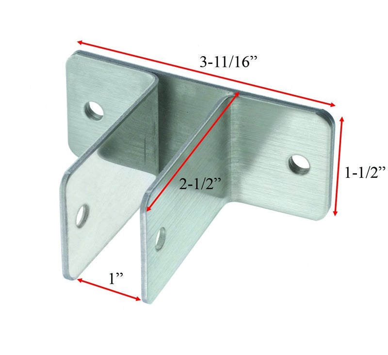 Harris Hardware 11759 Two Ear Stamped Stainless Steel Wall Bracket 1-Inch Panel Thickness 2-1/2-Inch Bracket Height 3-11/16-Inch Base Length 1-1/2-Inch Base Width, - Image 2