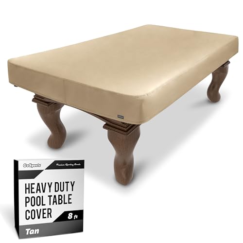 GoSports 8 ft Premium Leatherette Pool Table Cover Waterproof Tearproof Heavy Duty Indoor Outdoor Billiard Table Cover - Image 1