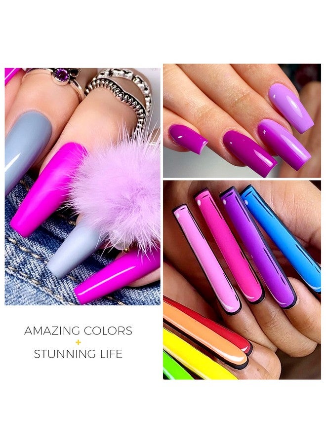 BURANO Poly Extension Gel Nail Kit 6 Colors Nail Poly Nails Builder Gel Set For Beginner & Professional Using Poly Nail Gel Kits Diy Starter Kit Nail Art Gift (Purple) - Image 2