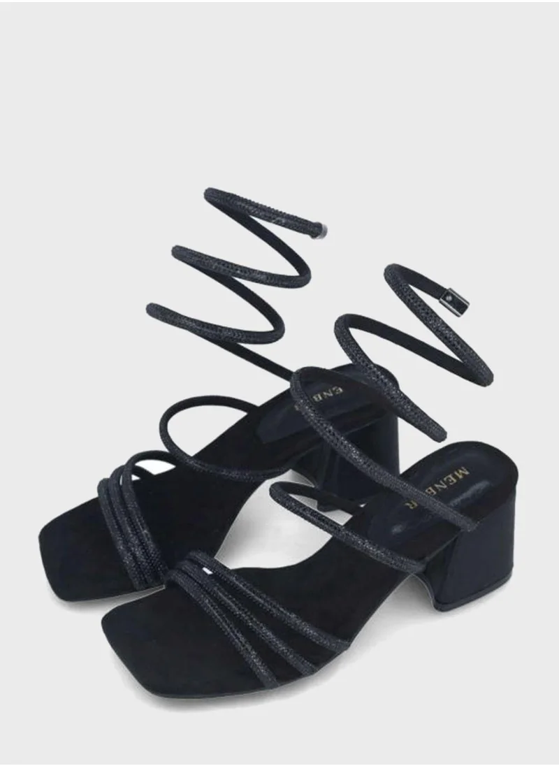 MENBUR Multi Strap Mid Heel Sandals