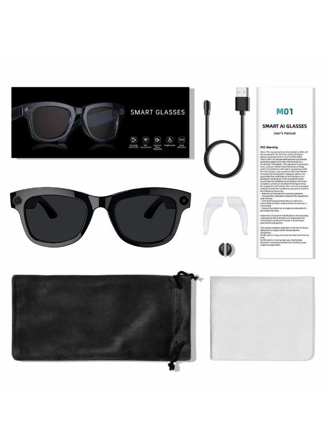 Smart Glasses with 8MP HD Camera 📸 | AI Simultaneous Translation 🌐 | 1080P Video Recording 🎥 | 32GB Built-In Storage 💾 | Smart Wearable for Travel, Work & Daily Use - Image 1