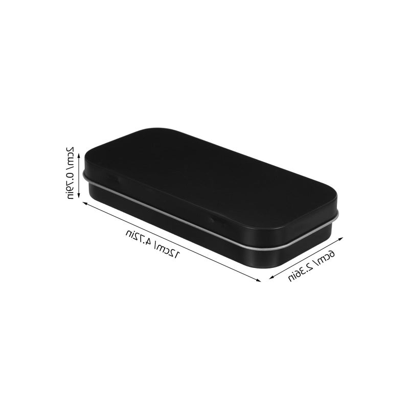 Hinged Tin Storage Box with Lid Mini Portable Metal Container for Jewelry Crafts Black - Image 3