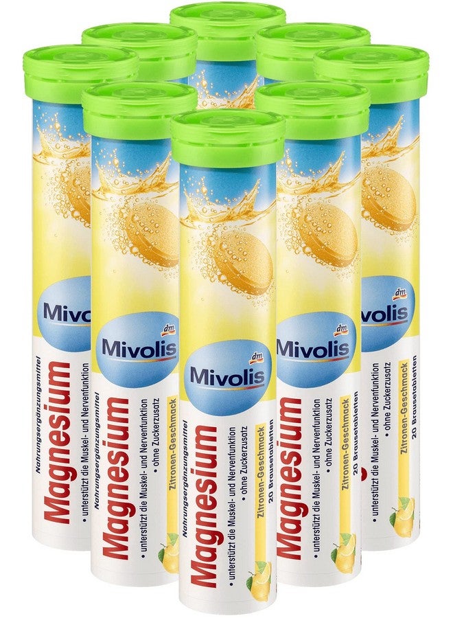 mivolis Magnesium Effervescent Tablets Dietary Supplements 8 Tubes X 20 Pcs ; Germany - Image 1