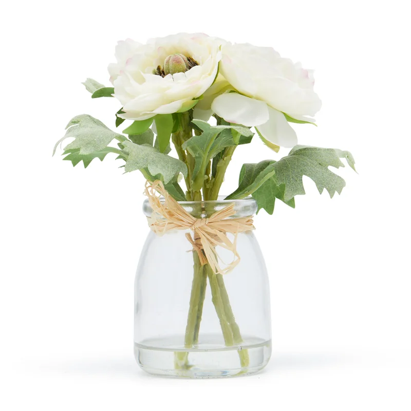 يسكن Dwell Lg Aria Ranunculus Pudding Vase (Height 16Cm, Off White)