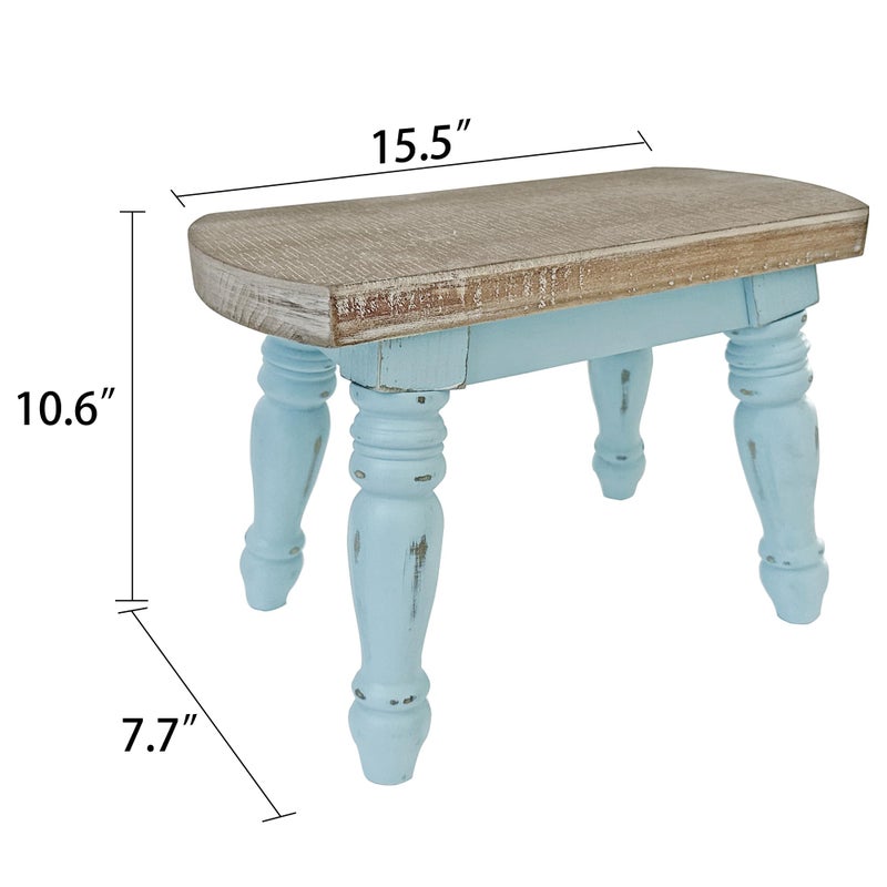 dwellington Farmhouse Wooden Step Stool - Rustic Solid Wood Design, 300lb Capacity, Sturdy Step Ladder for Kids, Kitchen, Bathroom, Vintage Home Decor - Image 4