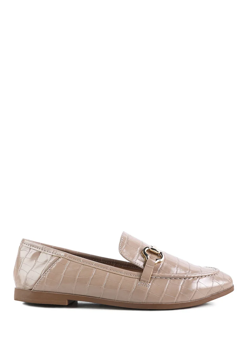 London Rag Taupe Faux Leather Semi Casual Loafers