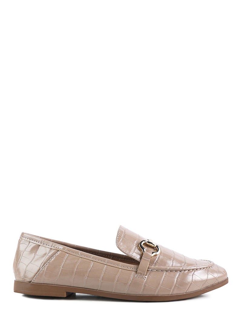 London Rag Taupe Faux Leather Semi Casual Loafers  - Image 1