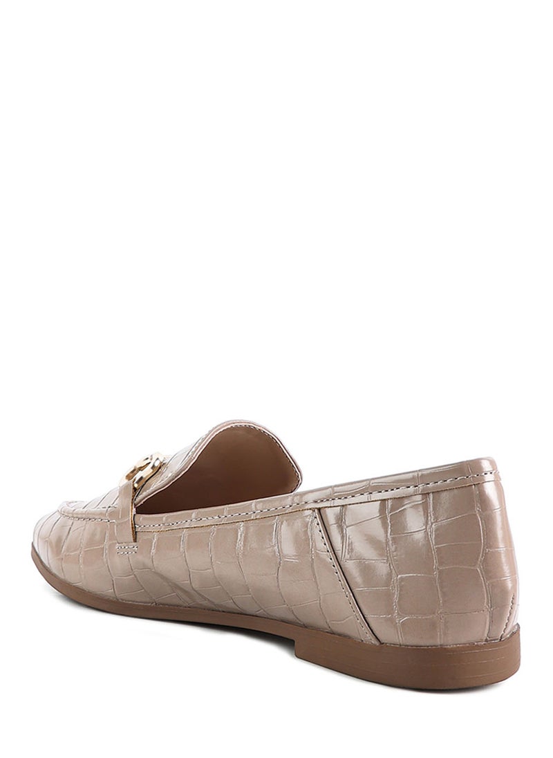 London Rag Taupe Faux Leather Semi Casual Loafers  - Image 3