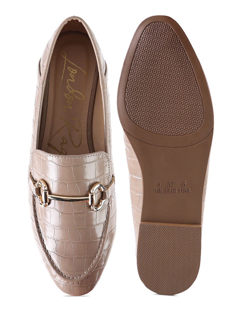 London Rag Taupe Faux Leather Semi Casual Loafers  - Image 4