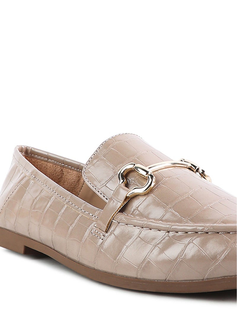 London Rag Taupe Faux Leather Semi Casual Loafers  - Image 5