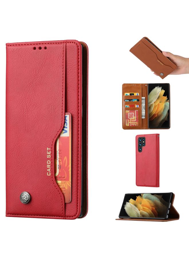 S-TOP Case For Samsung Galaxy S22 Ultra 5G Knead Skin Texture Leather Phone Case - Image 1