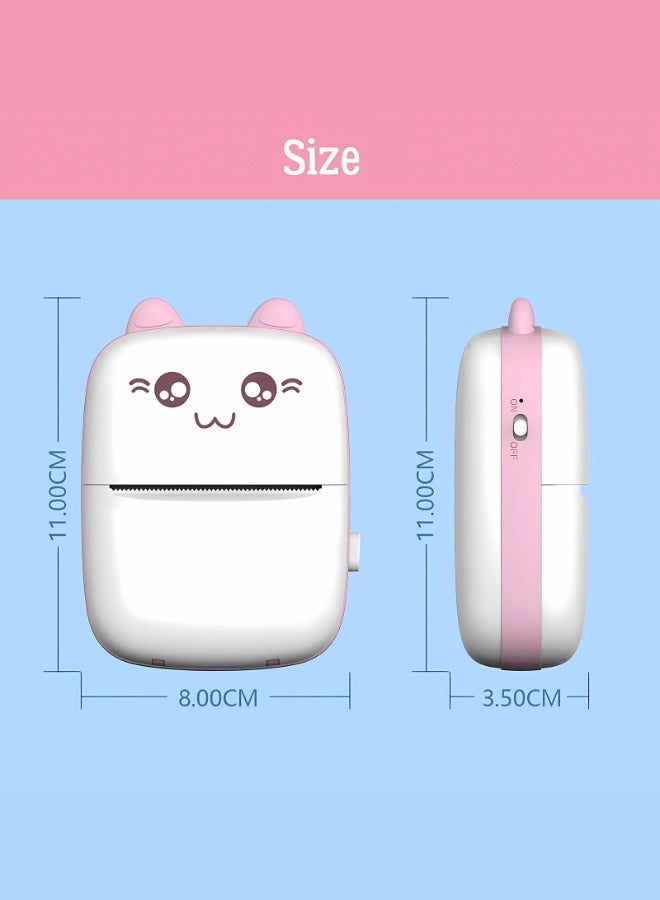 Mini Bluetooth Thermal Printer - Portable Sticker & Label Printer for iOS/Android | Inkless, USB Rechargeable - Pink  - Image 3