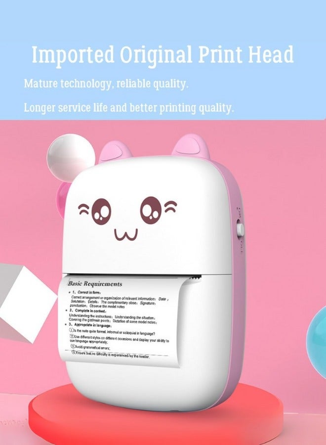 Mini Bluetooth Thermal Printer - Portable Sticker & Label Printer for iOS/Android | Inkless, USB Rechargeable - Pink  - Image 4