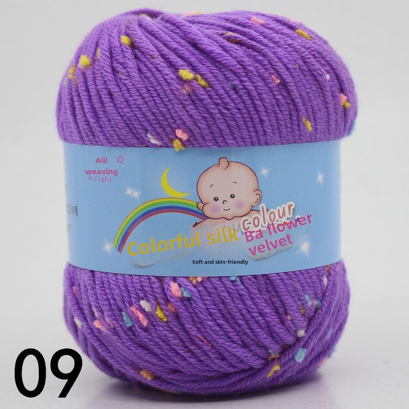Multicolor Chunky Hand-Knit Yarn for DIY Sweaters 09 bright purple dot 