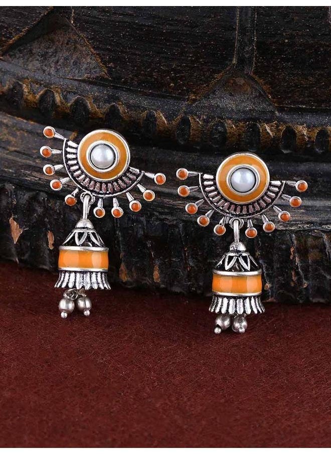 VOYLLA Sanwari Bell Motif Jhumka Earrings  - Image 1
