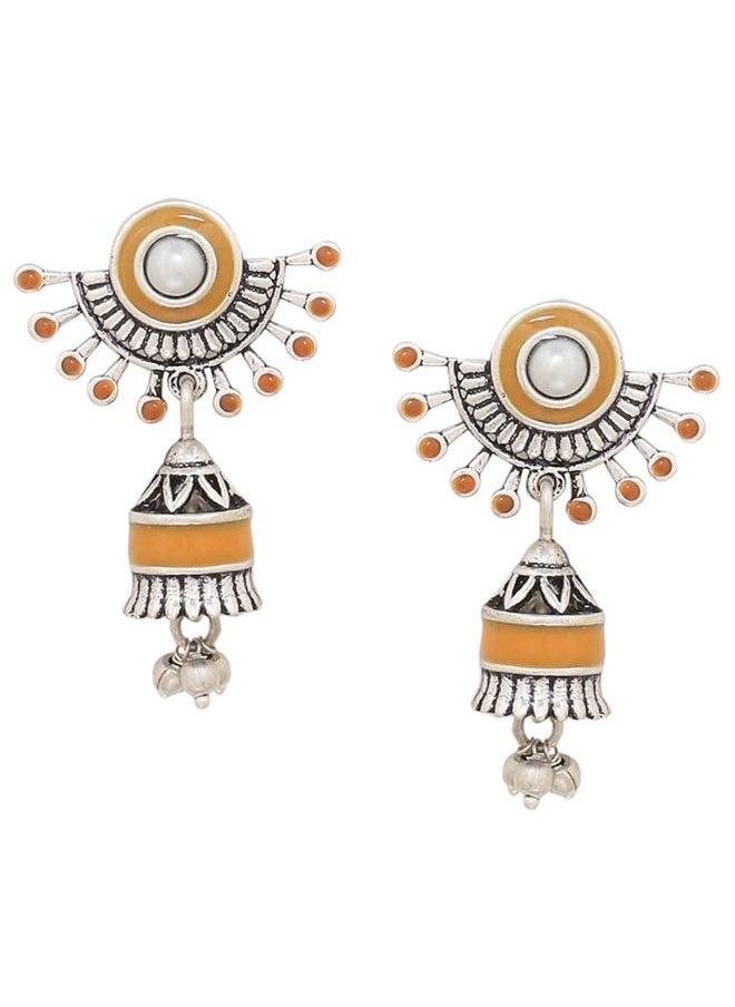 VOYLLA Sanwari Bell Motif Jhumka Earrings  - Image 2