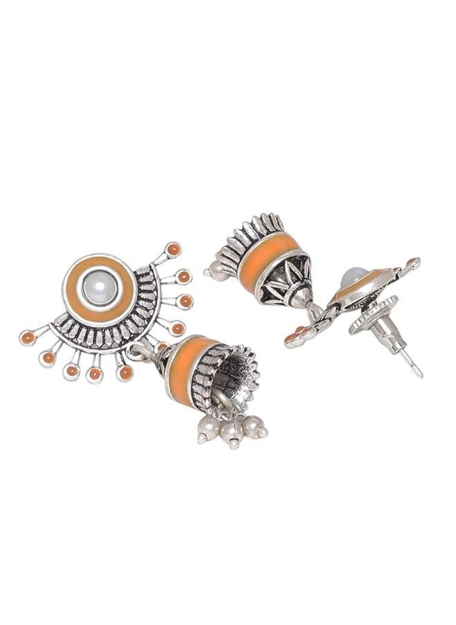 VOYLLA Sanwari Bell Motif Jhumka Earrings  - Image 3