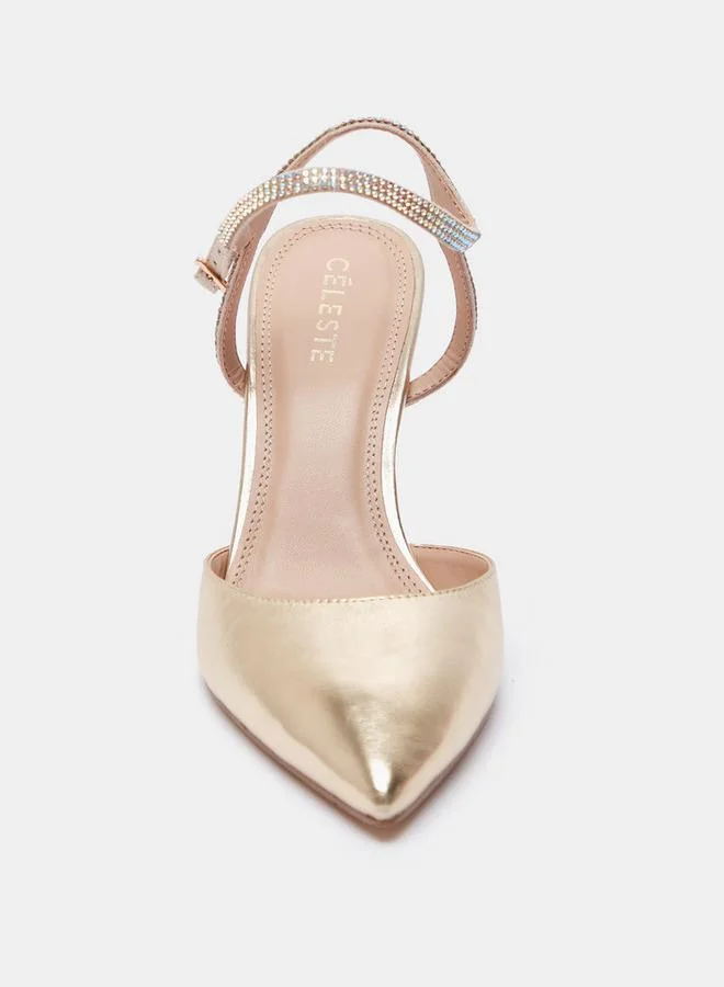 Celeste Women's Sandals with Stiletto Heels and Buckle Closure