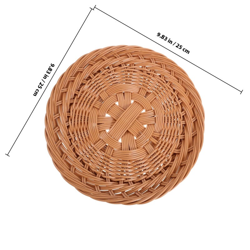 Medium Woven Bread Basket Kitchen Storage Organizer For Fruit Snack Serving - Image 3