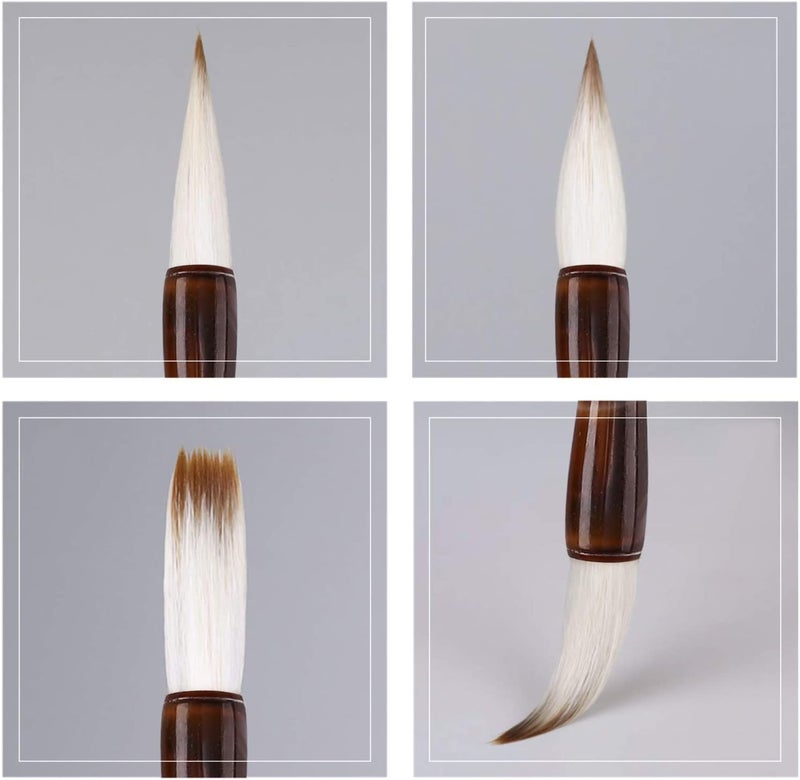 DEZIINE3PcsSet Chinese Calligraphy Brush Kanji Japanese Art Sumi Writing Painting Drawing Practicing Brush Set for Students and BeginnersSmallMedium Large Sizes - Image 4
