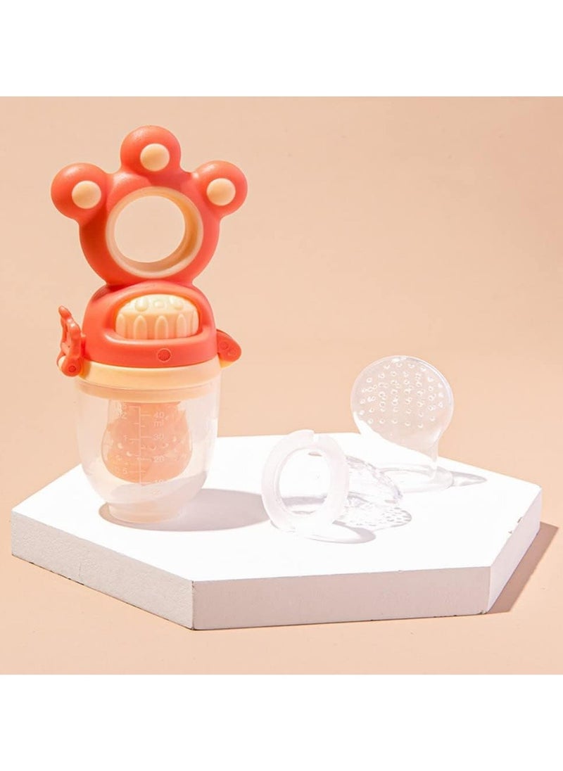 Mr. Penda - 3-in-1 Baby Food Feeder Pacifier, Toddler Pacifier, Silicone Baby Fruit Pacifier,Baby Fruit Pacifier Set Include One Pacifier with 2 Extra M and L Nipples (Mixed Colours) - Image 1