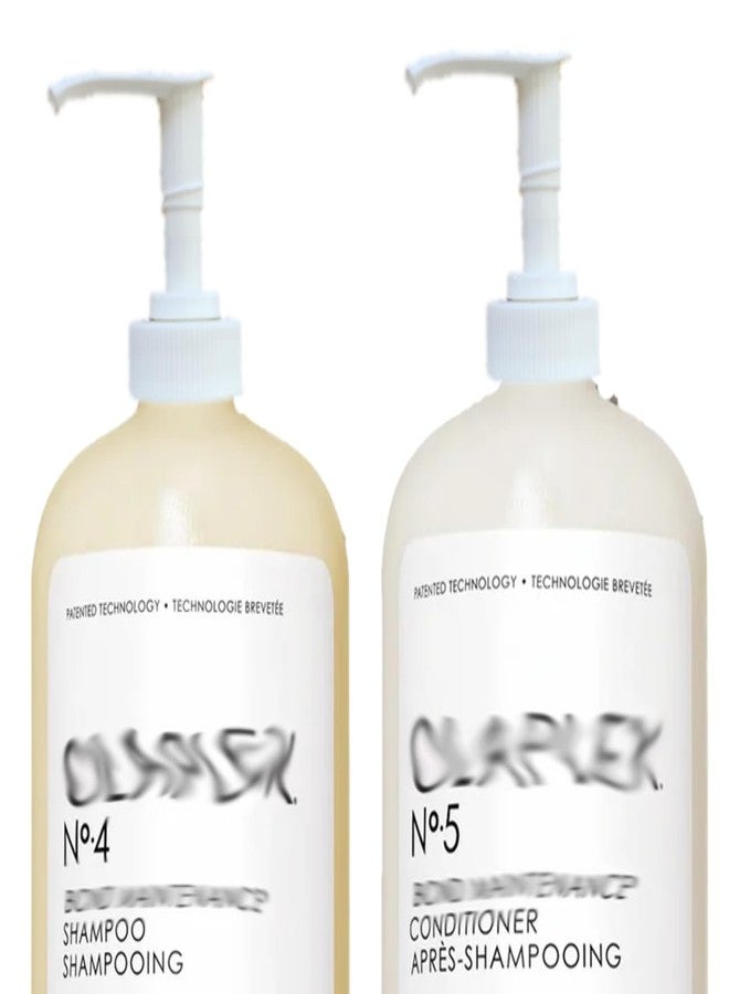 Ultra Essentials Dispenser Pumps Compatible with the New Size Jumbo Olaplex No. 4 Shampoo and No. 5 Conditioner 17.75 oz, 525 ml Size Bottles, Ultra Essentials (Two White Pumps - 4 and 5 (17.75oz Jumbo) - Image 1
