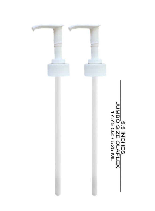 Ultra Essentials Dispenser Pumps Compatible with the New Size Jumbo Olaplex No. 4 Shampoo and No. 5 Conditioner 17.75 oz, 525 ml Size Bottles, Ultra Essentials (Two White Pumps - 4 and 5 (17.75oz Jumbo) - Image 2