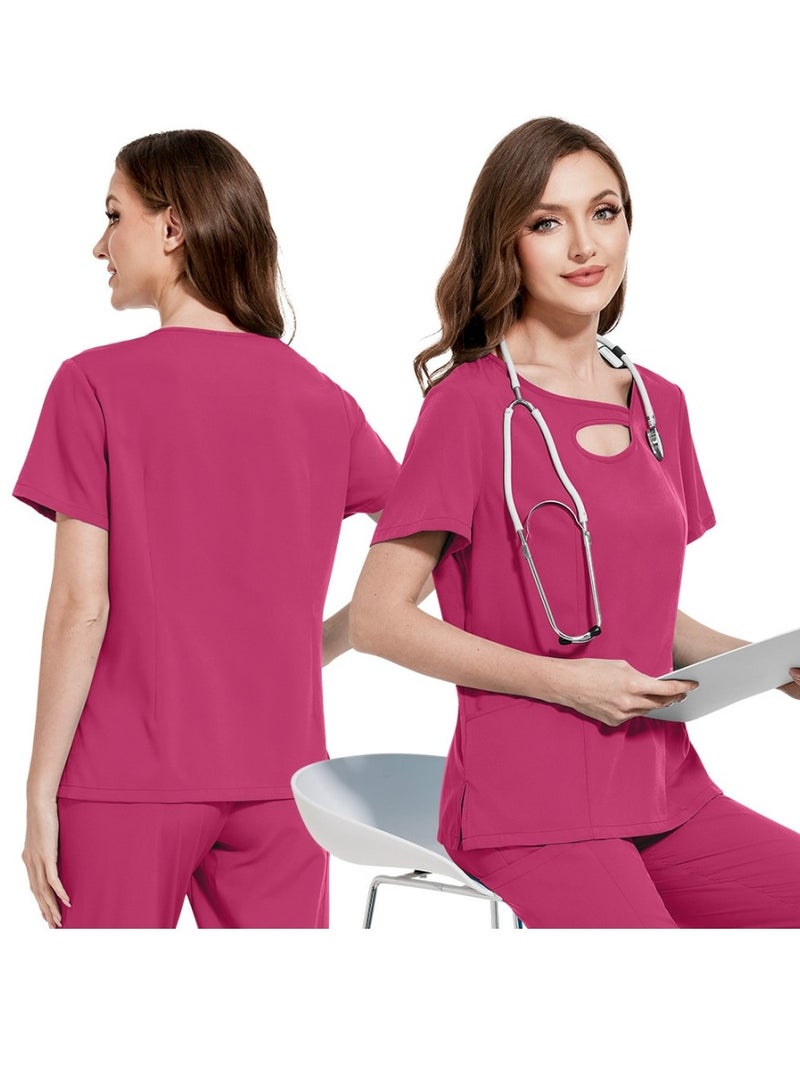 إسكدنيا إمرأة نمط طبيّ زيّ مبكّر مجموعة وركض سروال مجموعة وردة لون قرنفل - Image 2