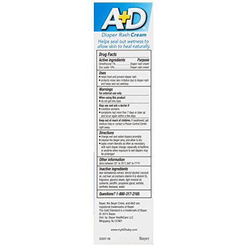 A + D A & D CREAM DIAPER RASH W/ALOE Size: 4 OZ - Image 2