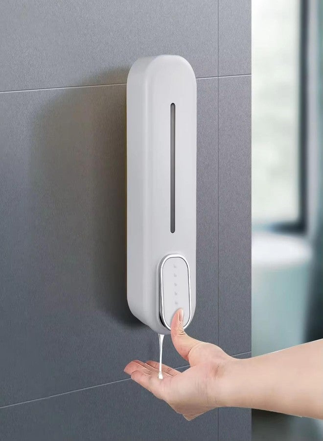 QUIRA Wall-Mounted Manual Soap Dispenser, White, Push Button, for Bathroom, Kitchen, Hospital and Hotel Use - Image 2