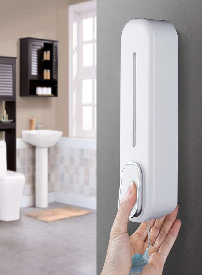 QUIRA Wall-Mounted Manual Soap Dispenser, White, Push Button, for Bathroom, Kitchen, Hospital and Hotel Use - Image 4