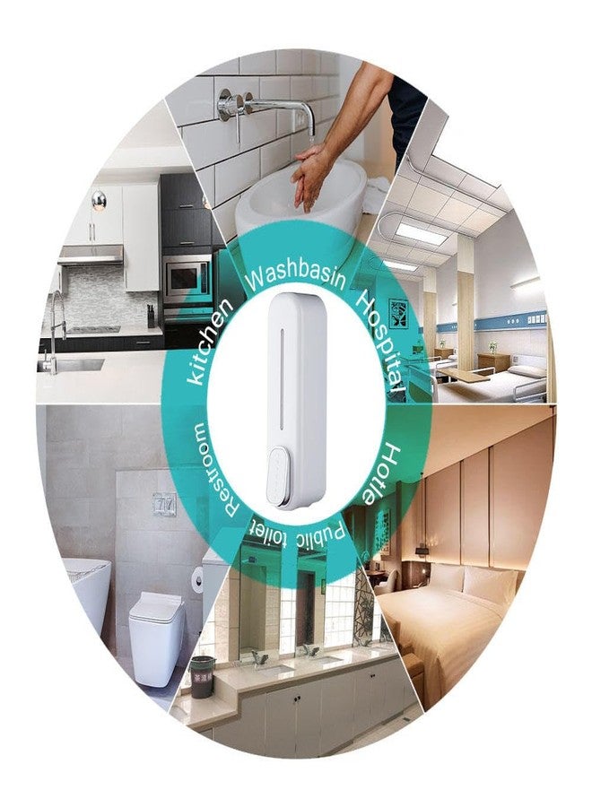 QUIRA Wall-Mounted Manual Soap Dispenser, White, Push Button, for Bathroom, Kitchen, Hospital and Hotel Use - Image 3