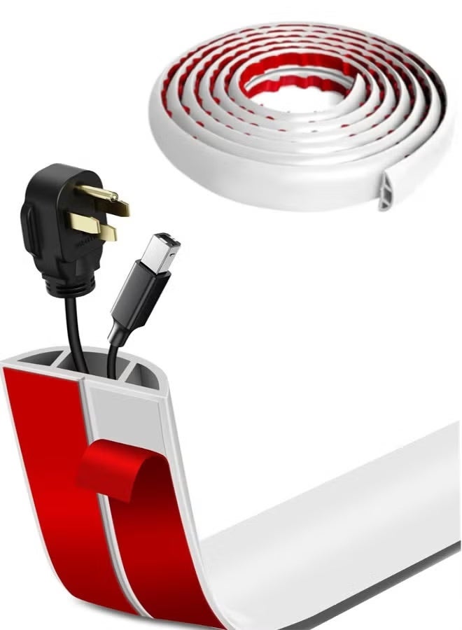 تجويف كابل غطاء السلك الأرضي، 2 متر مخفي سلك ذاتي اللصق أرضي منخفض لإدارة الكابلات الأرضية غطاء سلكي أرضي غطاء سلكي كهربائي أرضي لأغطية الأسلاك الكهربائية للمكاتب المنزلية مكاتب المرآب صالة الألعاب الرياضية - Image 1