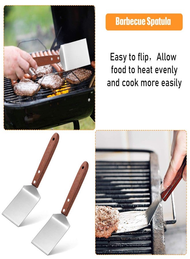 Newtay 2 Pieces Small Brownie Cookie Spatula Metal Stainless Steel Spatula with Wooden Handle for Kitchen Cooking Chef Baking Scraper Turner, 2.5 x 8.2 Inch - Image 5