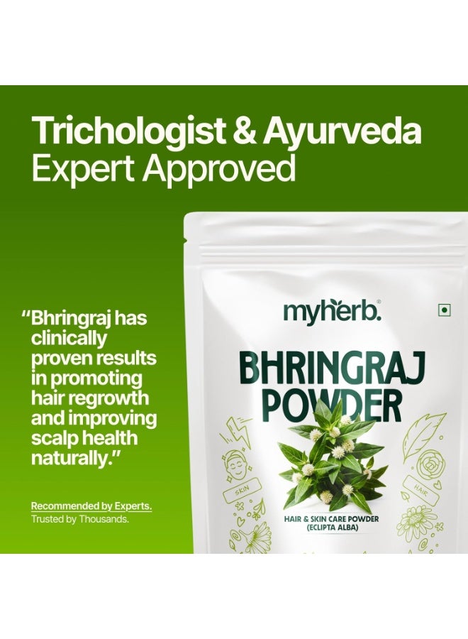 MYHERB 100% Natural Organic Bhringraj Powder (Eclipta Alba) || 227 Gm/0.5 Lbs || For Use - Skin, Hair || For Men and Women - Image 2
