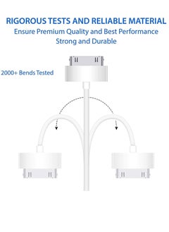 Ntech محول Lightning إلى 30 دبوسًا معتمد من Apple MFi من Ntech، أبيض، كابل iPhone 8-Pin Male إلى 30-Pin Female، يدعم موصل مزامنة بيانات شحن iPhone لـ iPhone 13/13PM/12PM/11 PM/XS/8P/7P/4S/4/iPad  - Image 3