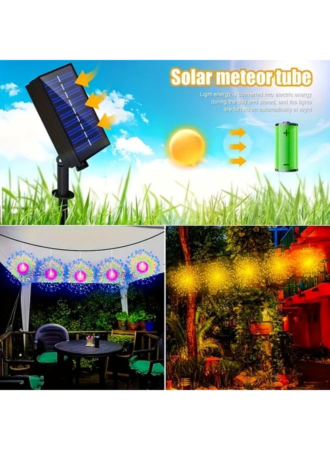 4 قطع 240 مصباح LED شمسي خارجي أضواء الألعاب النارية متعددة الألوان 8 أوضاع لحديقة الفناء - Image 5