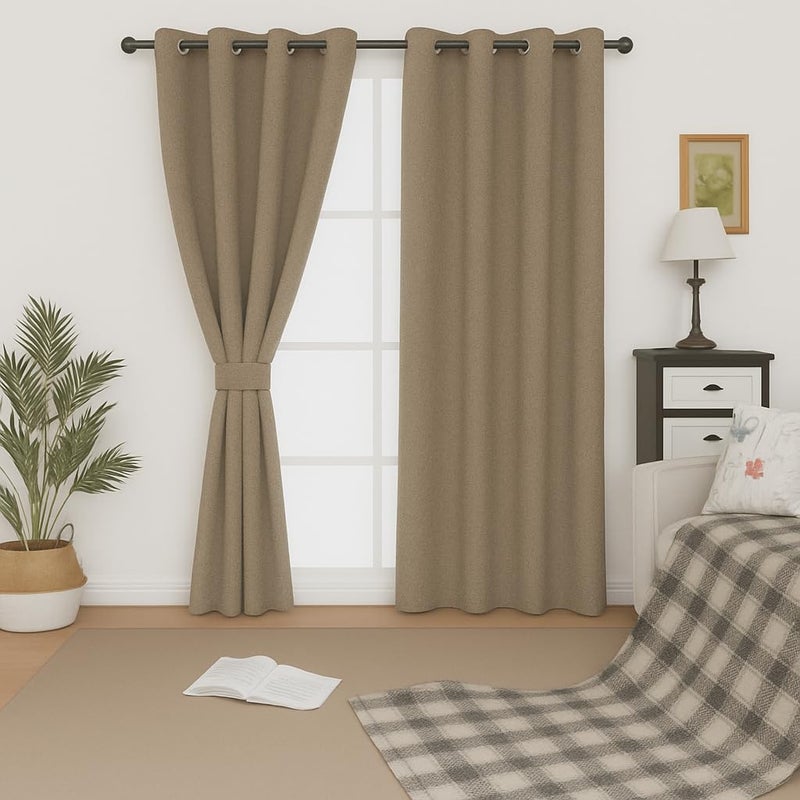 Amali Regal Dimout curtains with 16 Grommets in 2 panels Size (W132 x L 274cm) for living room Decor or bedroom window noise reduction and light blocking - Image 2