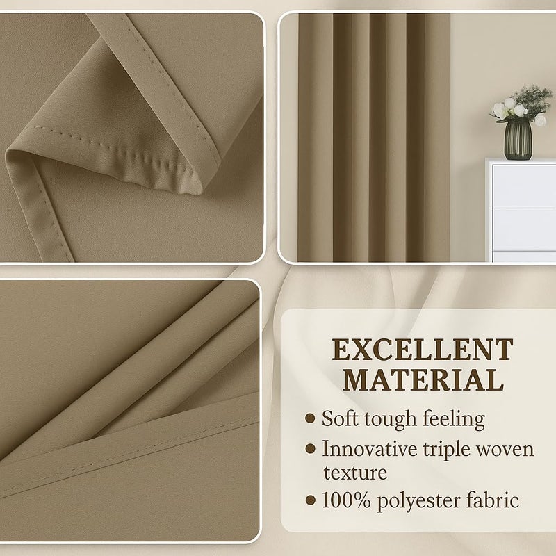 Amali Regal Dimout curtains with 16 Grommets in 2 panels Size (W132 x L 274cm) for living room Decor or bedroom window noise reduction and light blocking - Image 5