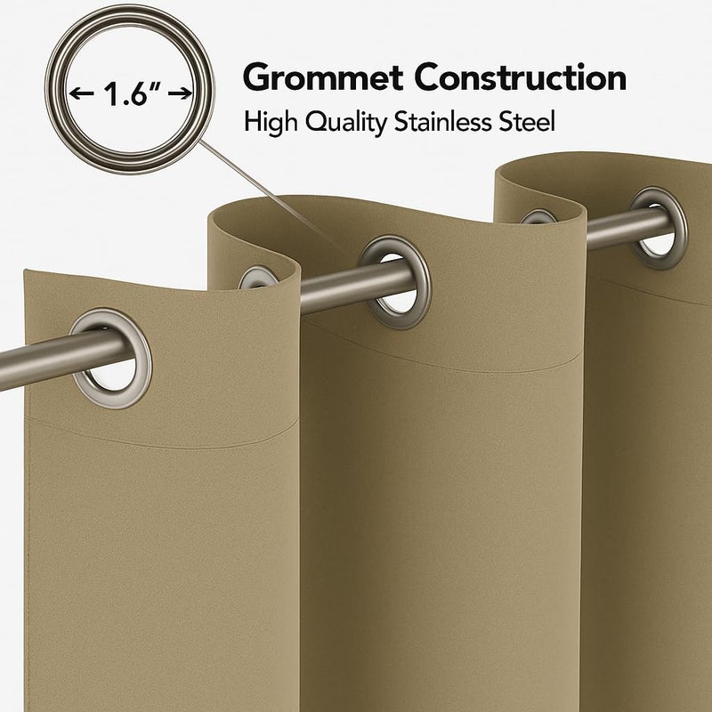 Amali Regal Dimout curtains with 16 Grommets in 2 panels Size (W132 x L 274cm) for living room Decor or bedroom window noise reduction and light blocking - Image 3