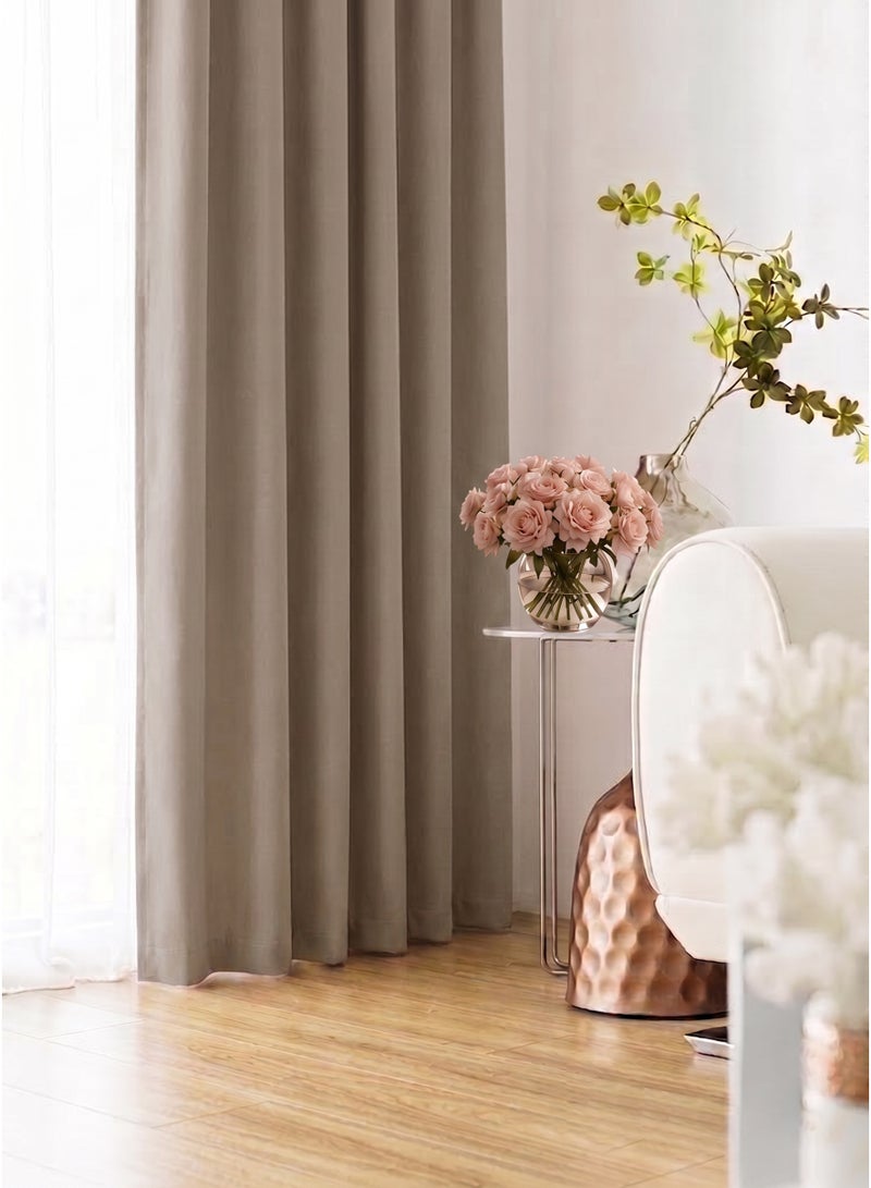 Amali Regal Dimout curtains with 16 Grommets in 2 panels Size (W132 x L 274cm) for living room Decor or bedroom window noise reduction and light blocking - Image 2