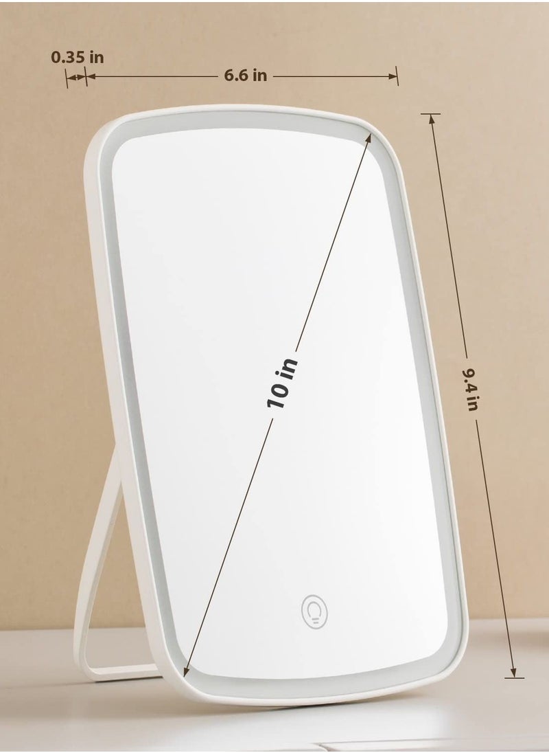Womdee - Makeup Mirror Portable USB Rechargeable LED Touch Screen Vanity Mirror Foldable Travel Make up Mirror - Image 1